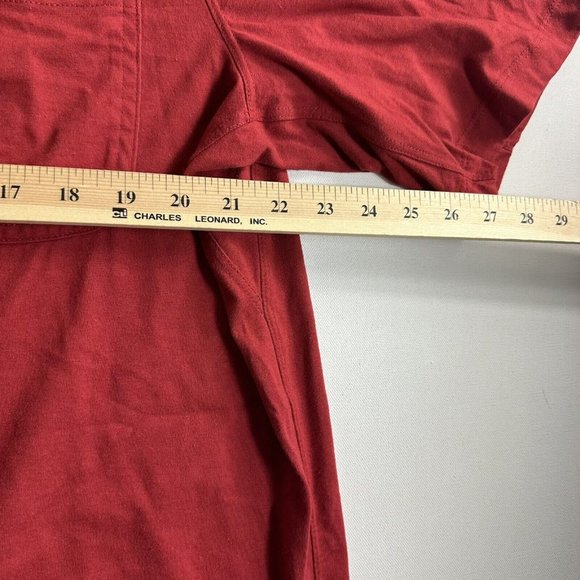 Duluth Trading Henley Relaxed Fit Long Tail Mens Size Large Long SLeeve Red - Picture 8 of 9